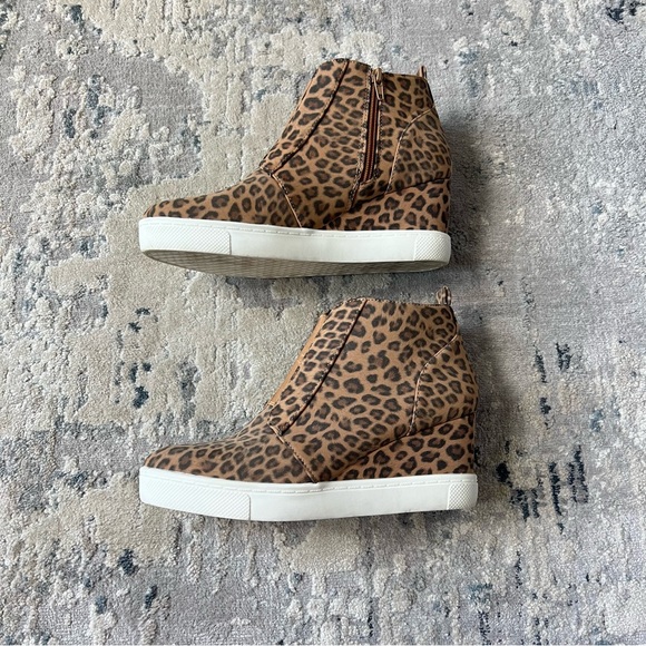 Leopard Print Wedge Booties - Picture 2 of 4
